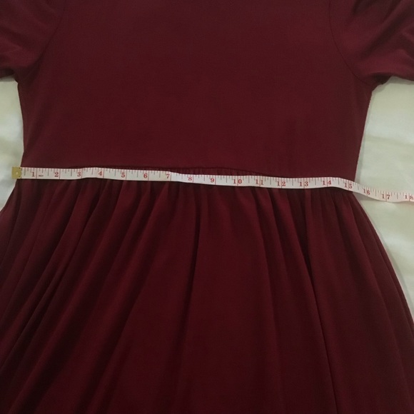 Zenna Outfitters Deep Red Short Sleeve Fit & Flare Dress w/Side Pockets, Size L - Picture 11 of 13
